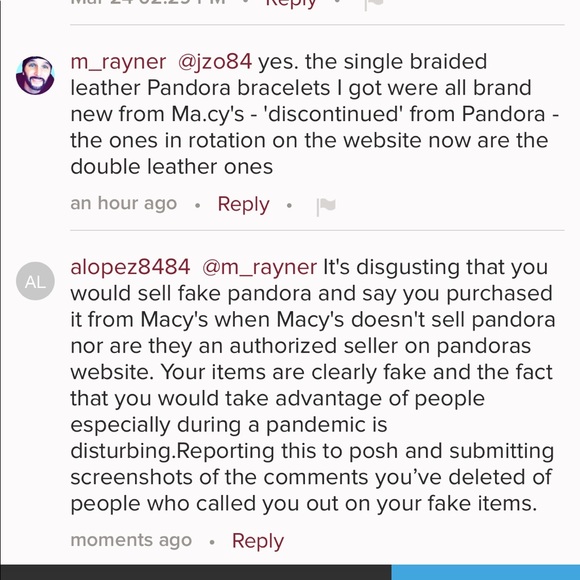 BEWARE POSH AMBASSADOR SELLING FAKE PANDORA - Picture 3 of 6